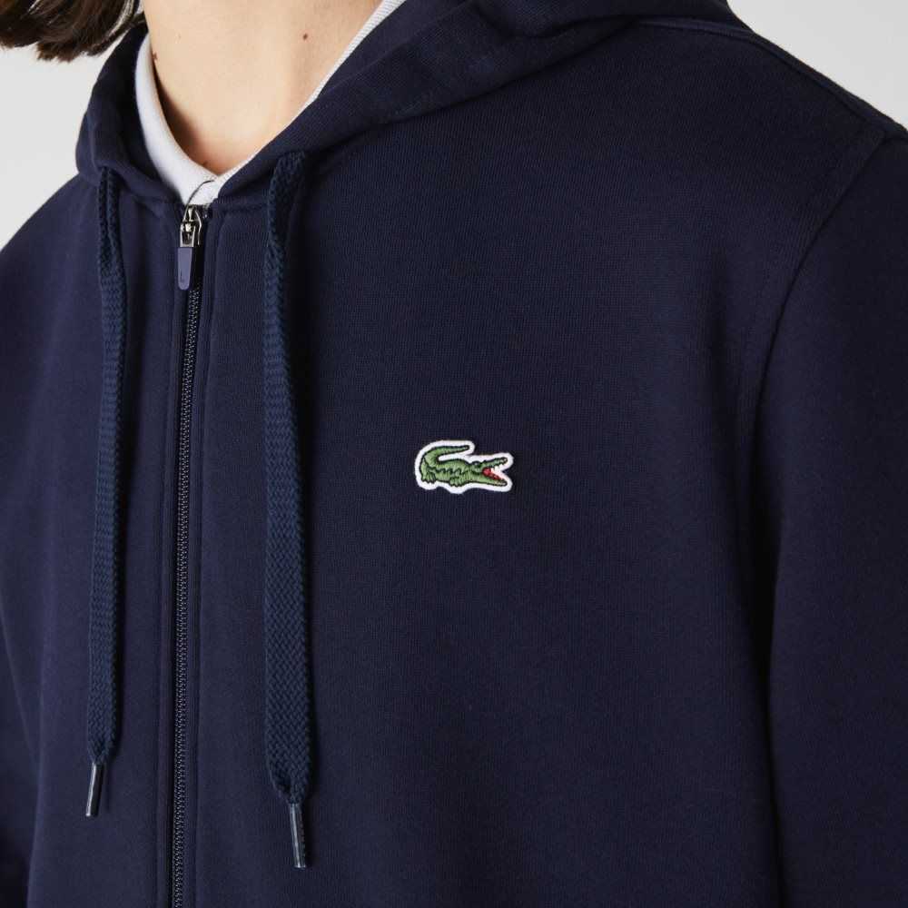 Lacoste SPORT Ligeros Bi-material Hoodie Azul Marino Azules | 2064-LNRHD