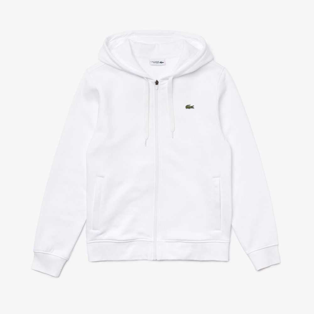 Lacoste SPORT Ligeros Bi-material Hoodie Blancas | 3581-ZMOJF