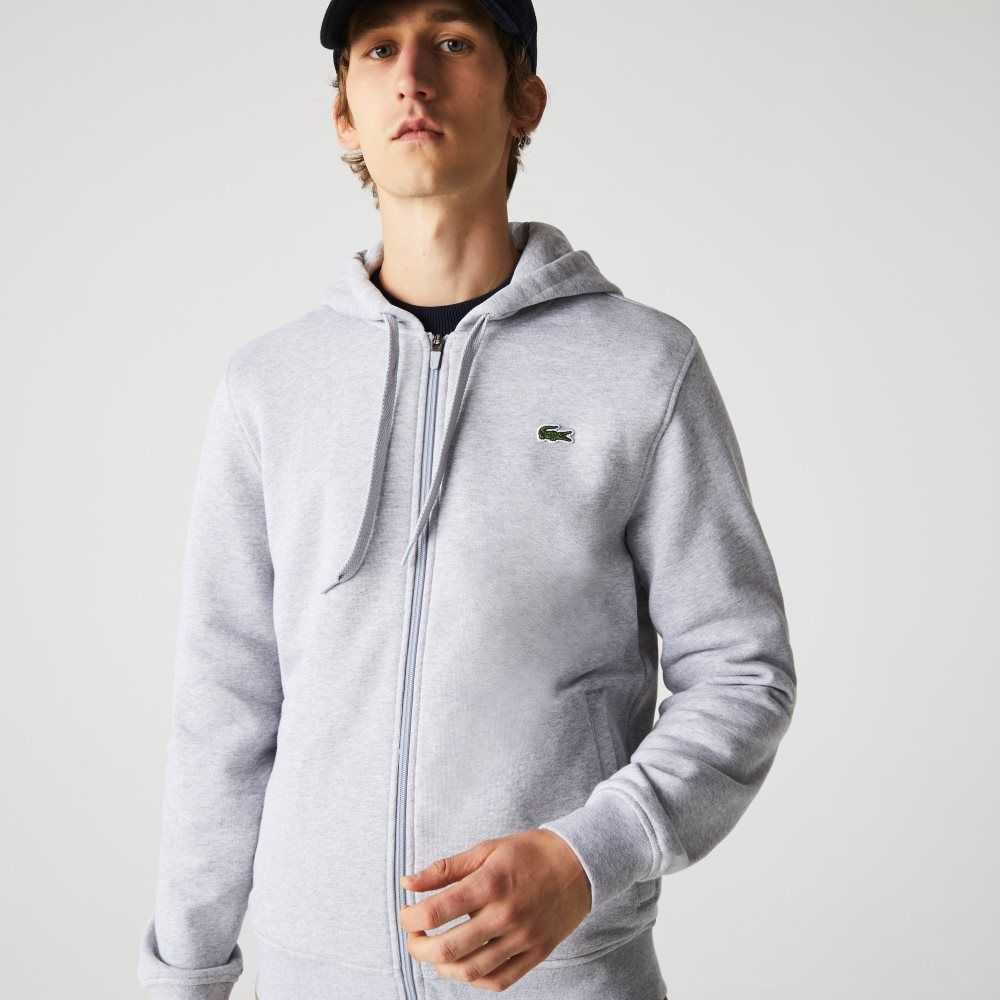 Lacoste SPORT Ligeros Bi-material Hoodie Gris Gris Claro | 4860-BNMWF