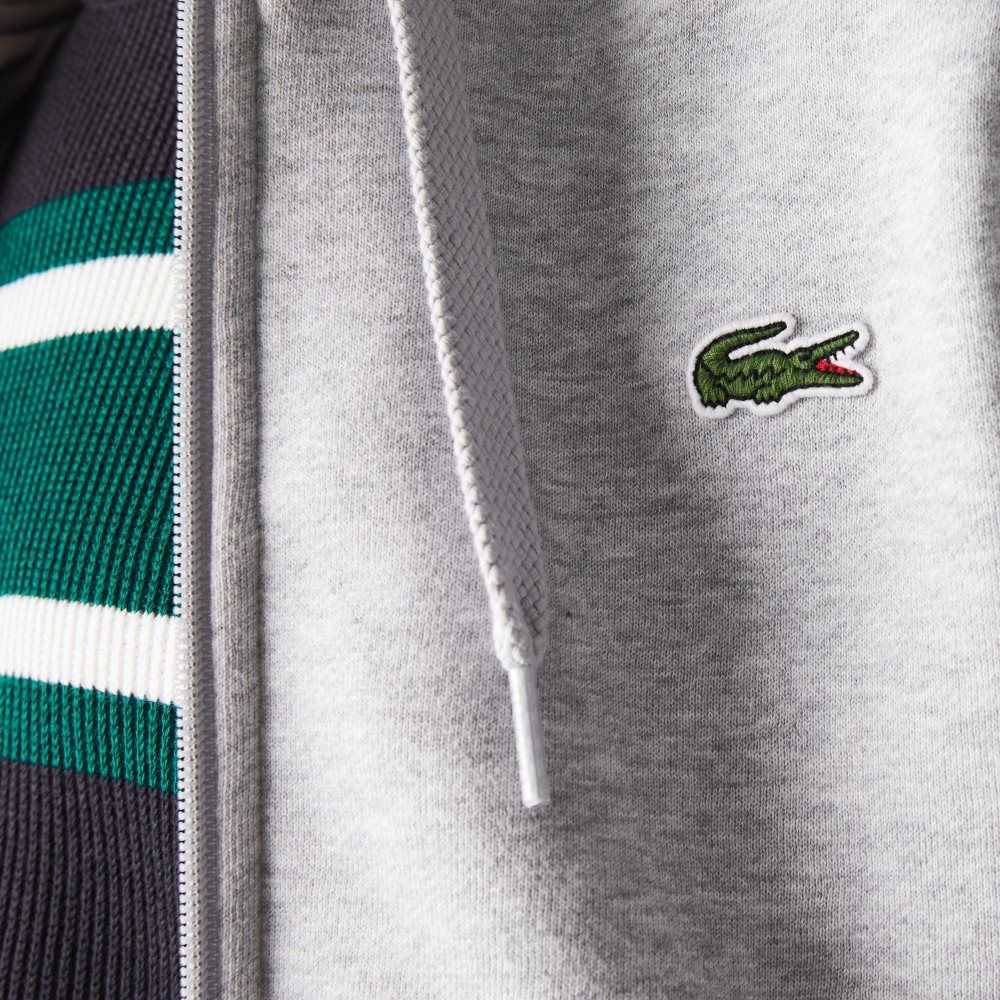 Lacoste SPORT Ligeros Bi-material Hoodie Gris Gris Claro | 4860-BNMWF