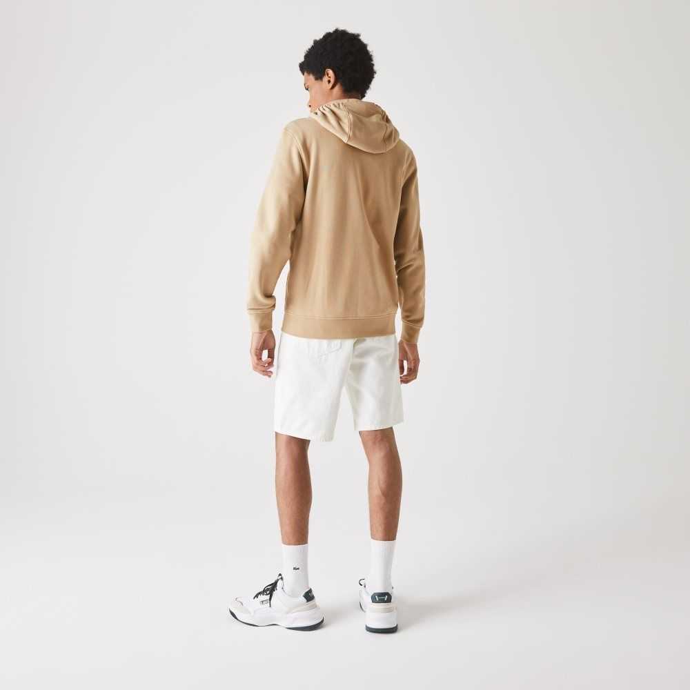 Lacoste SPORT Ligeros Bi-material Hoodie Beige | 9231-NKTMU