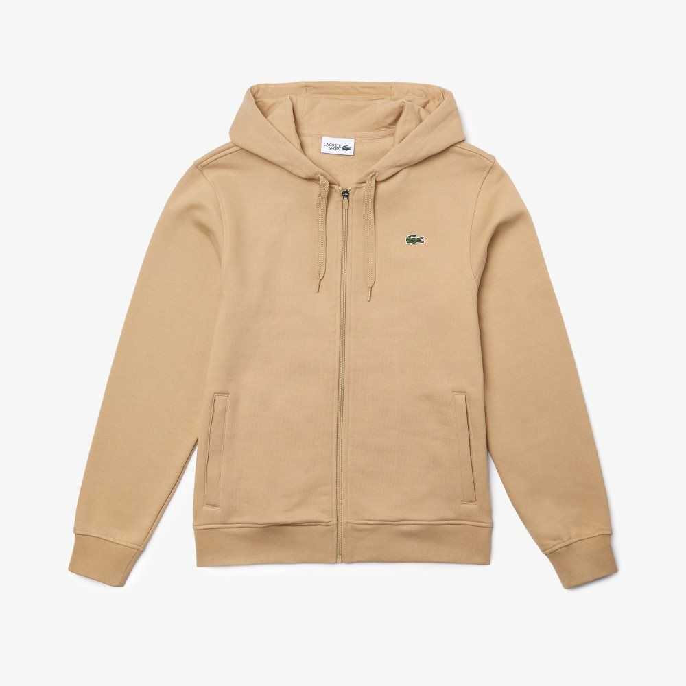 Lacoste SPORT Ligeros Bi-material Hoodie Beige | 9231-NKTMU