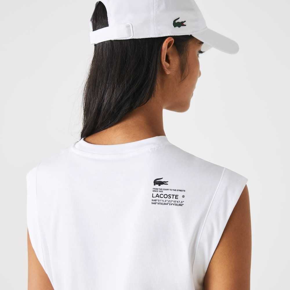 Lacoste SPORT Loose Fit Branded Coordinate T-Shirt Blancas | 9320-JOGAE