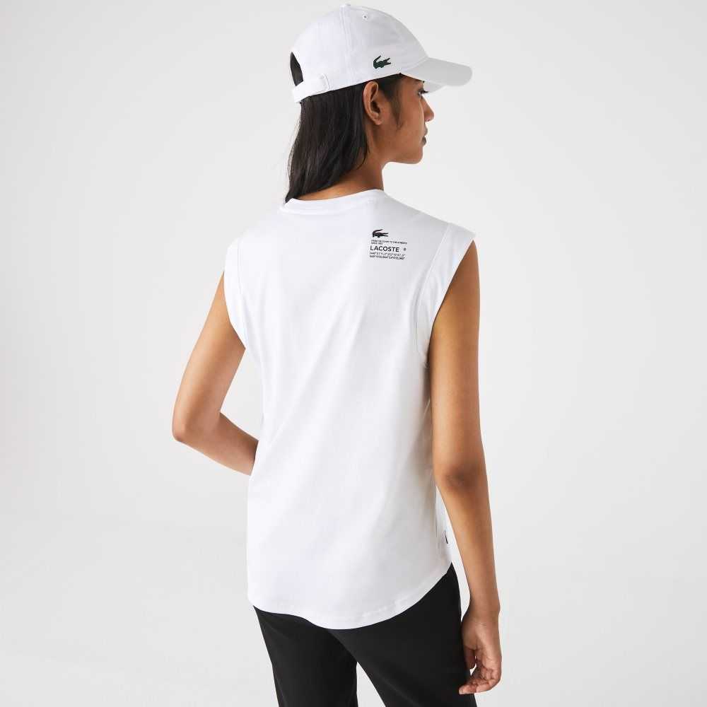 Lacoste SPORT Loose Fit Branded Coordinate T-Shirt Blancas | 9320-JOGAE