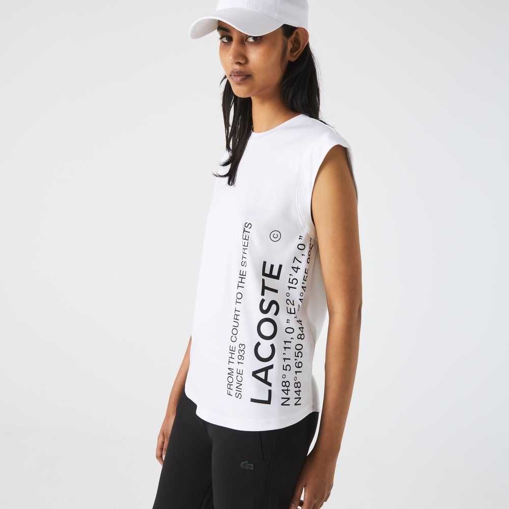 Lacoste SPORT Loose Fit Branded Coordinate T-Shirt Blancas | 9320-JOGAE