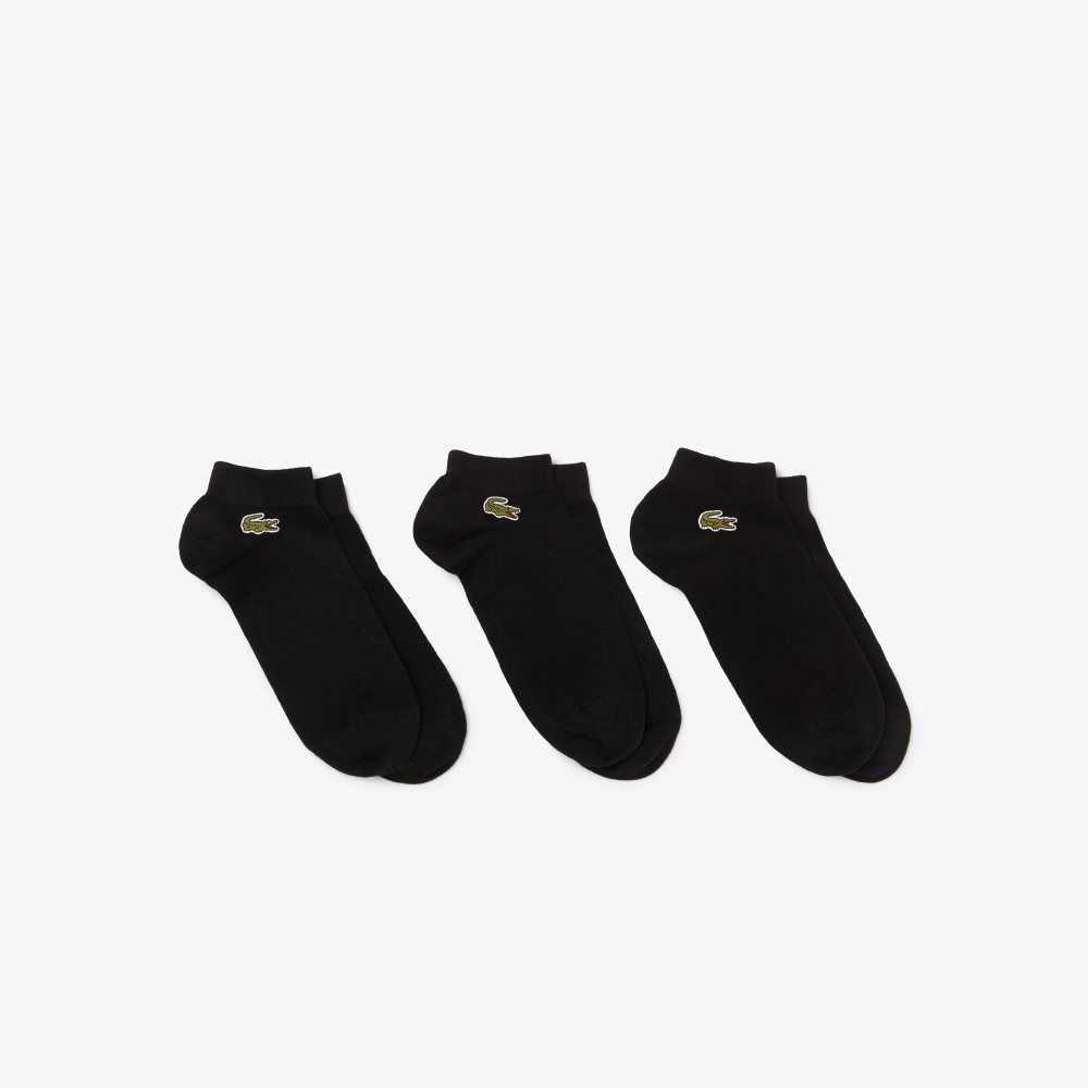 Lacoste SPORT Low-Cut 3-Pack Negras | 4950-CRZAE