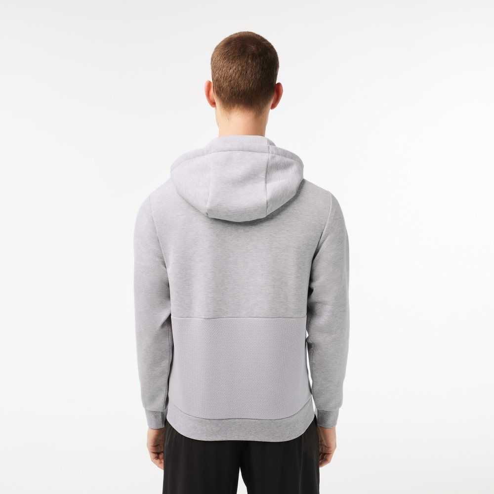 Lacoste SPORT Mesh Panels Hoodie Gris Gris Claro | 2190-PSHXM