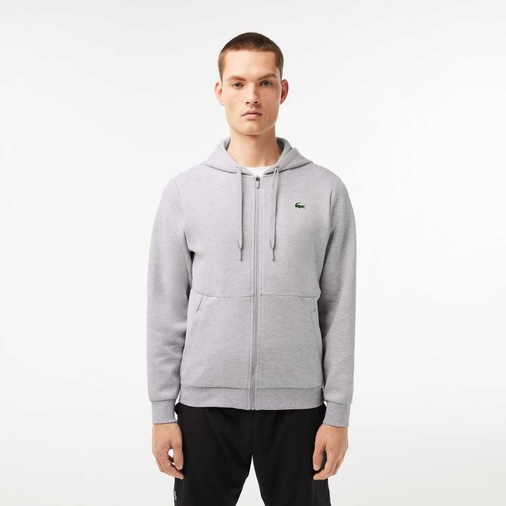 Lacoste SPORT Mesh Panels Hoodie Gris Gris Claro | 2190-PSHXM