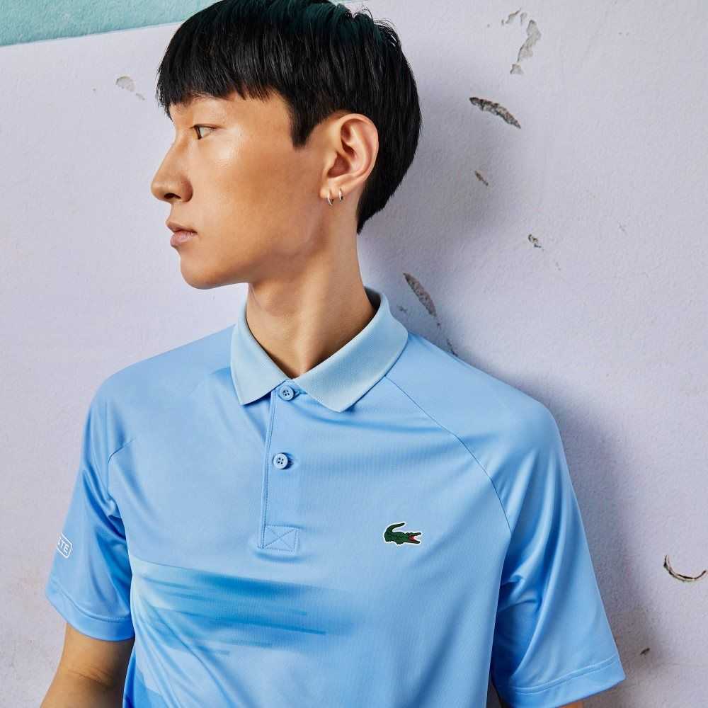 Lacoste SPORT Novak Djokovic Print Stretch Azules Blancas | 1594-GDTBP