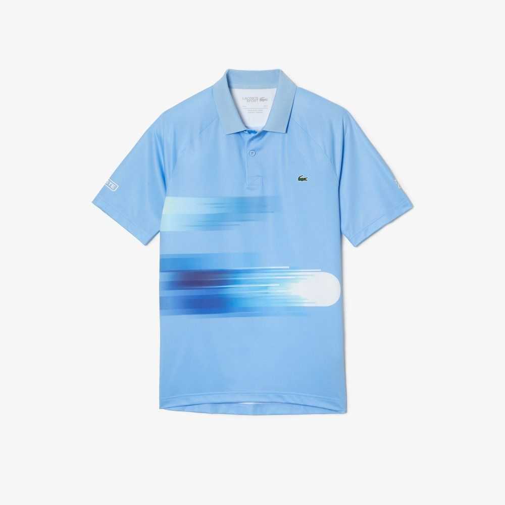 Lacoste SPORT Novak Djokovic Print Stretch Azules Blancas | 1594-GDTBP