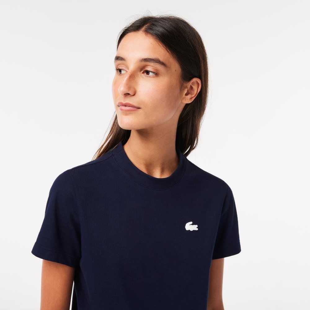 Lacoste SPORT Organic Algodon Jersey T-Shirt Azul Marino Azules | 0947-RDWGZ