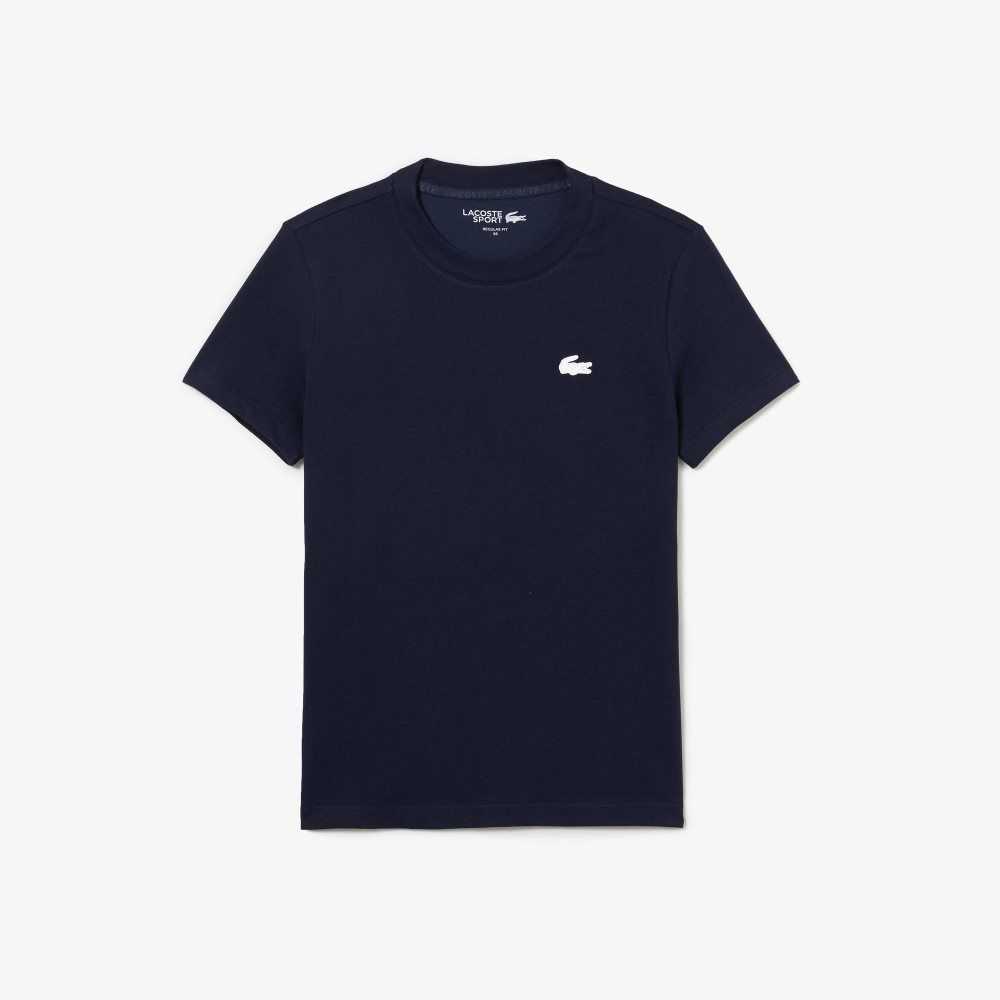 Lacoste SPORT Organic Algodon Jersey T-Shirt Azul Marino Azules | 0947-RDWGZ