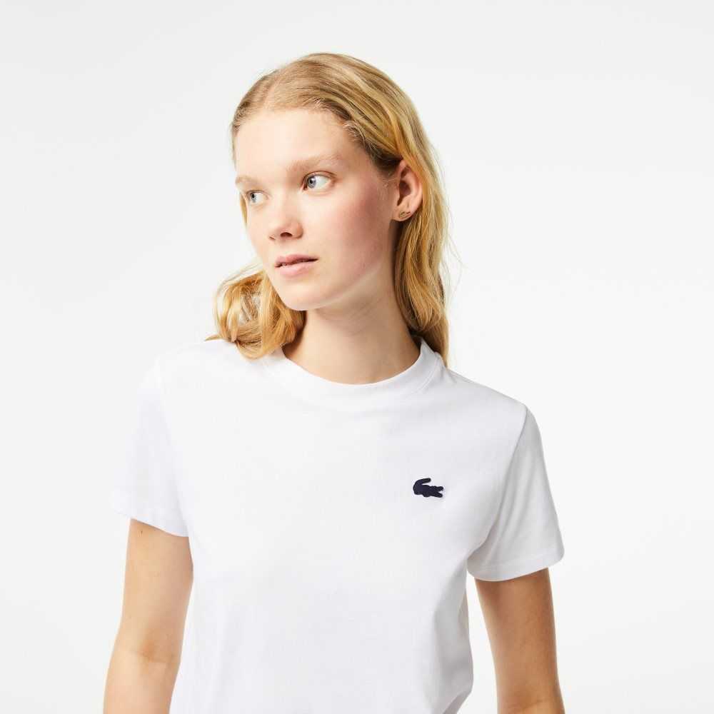 Lacoste SPORT Organic Algodon Jersey T-Shirt Blancas | 8053-GASRK