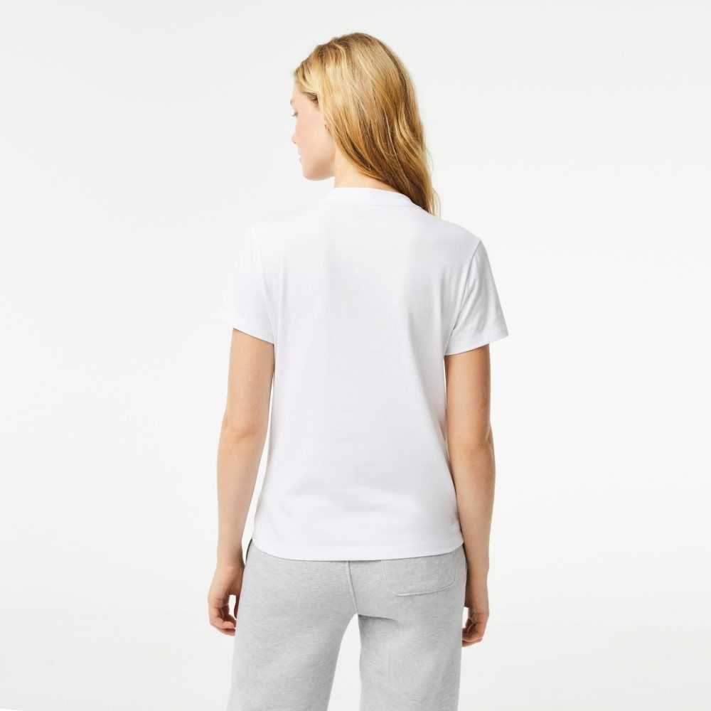 Lacoste SPORT Organic Algodon Jersey T-Shirt Blancas | 8053-GASRK