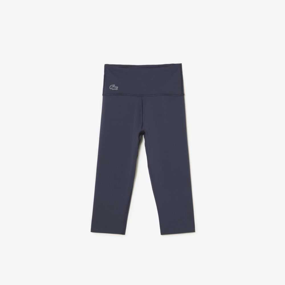 Lacoste SPORT Plain Cropped Leggings Azules | 8709-VENSW