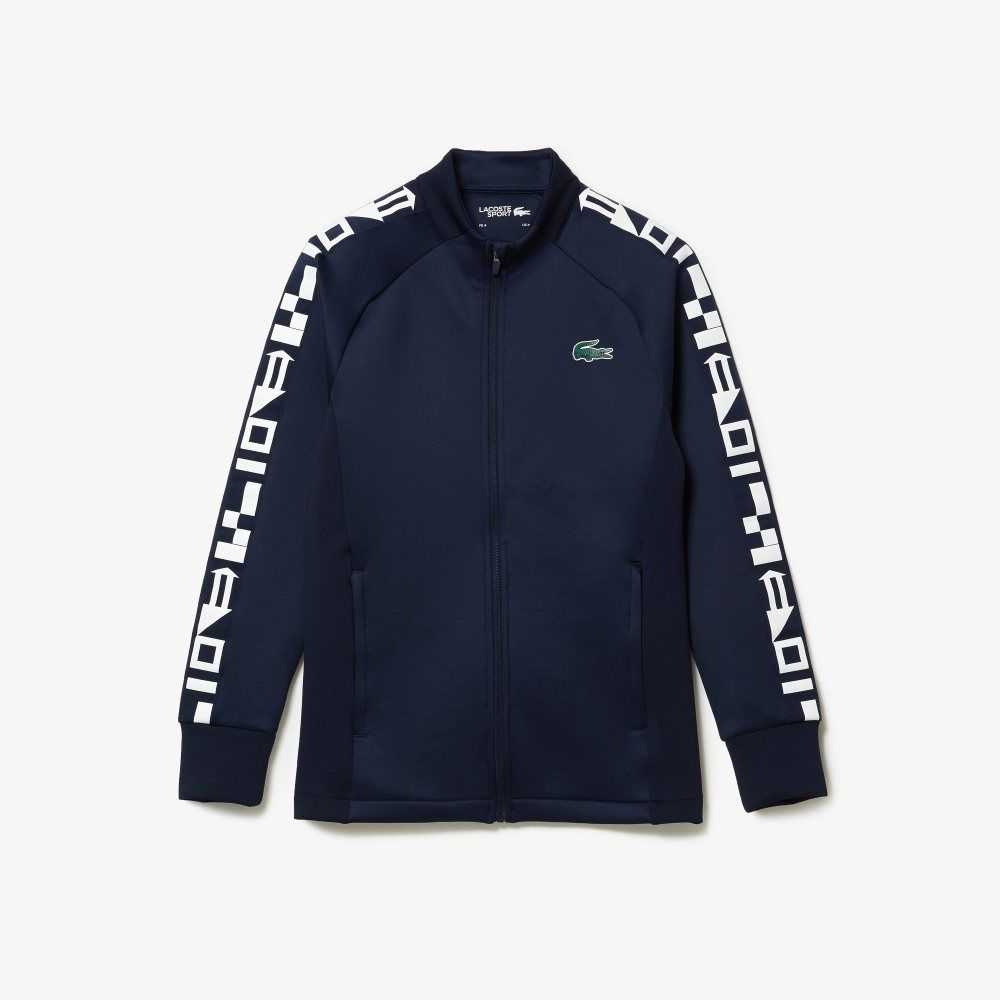 Lacoste SPORT Printed Zip Tenis Azul Marino Azules | 5031-NQGTZ