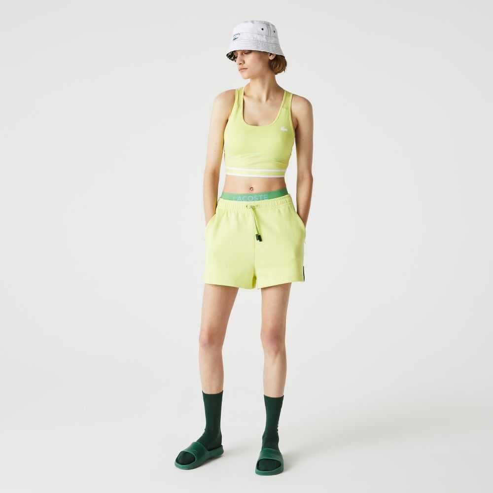 Lacoste SPORT Racer Back Sports Bra Amarillo Verde | 9315-CWBIL