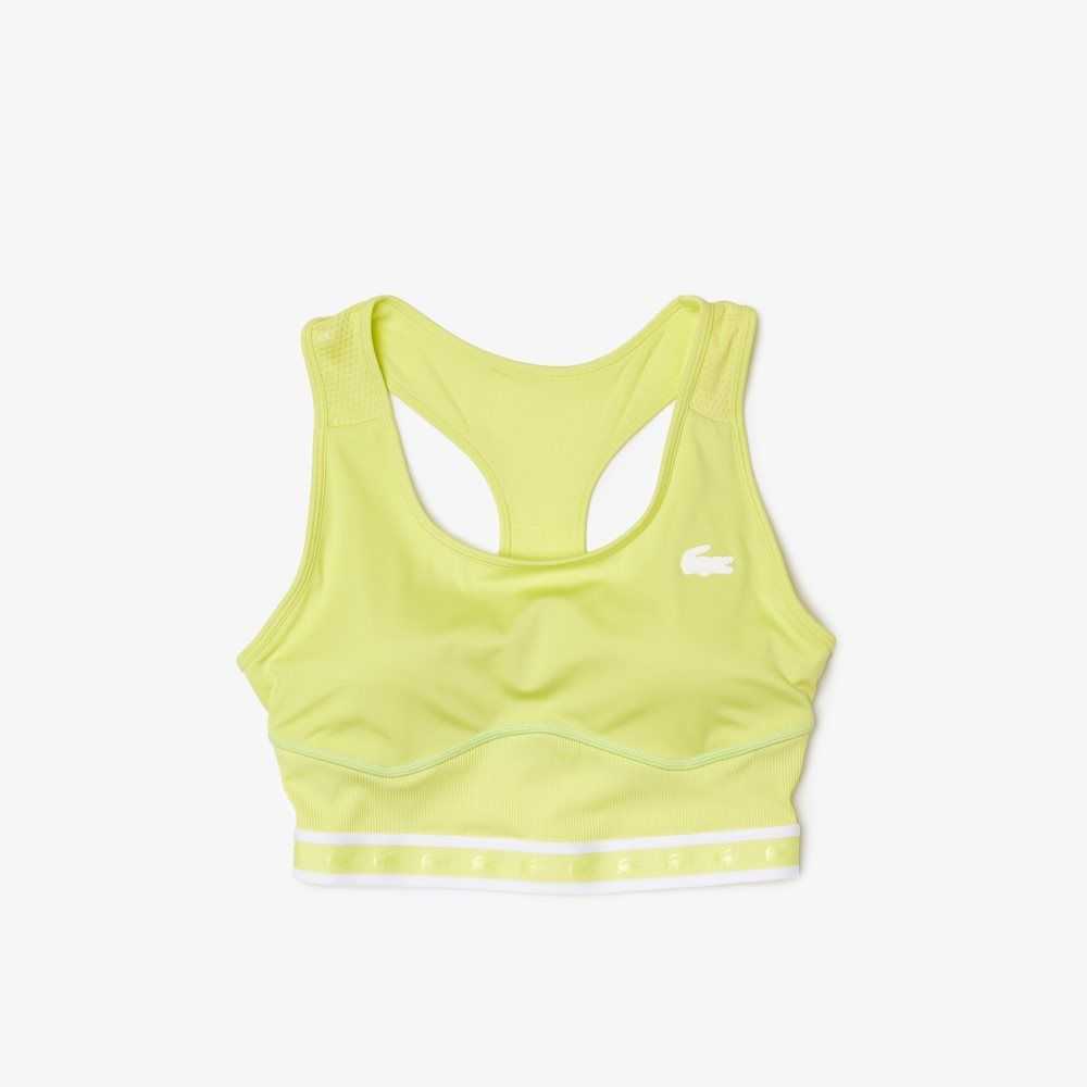 Lacoste SPORT Racer Back Sports Bra Amarillo Verde | 9315-CWBIL