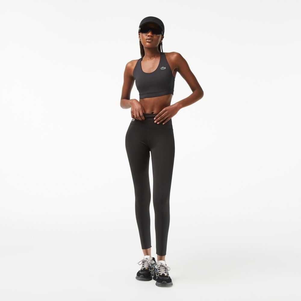 Lacoste SPORT Recycled Polyester Sculpting Leggings Negras | 8041-QYFDS