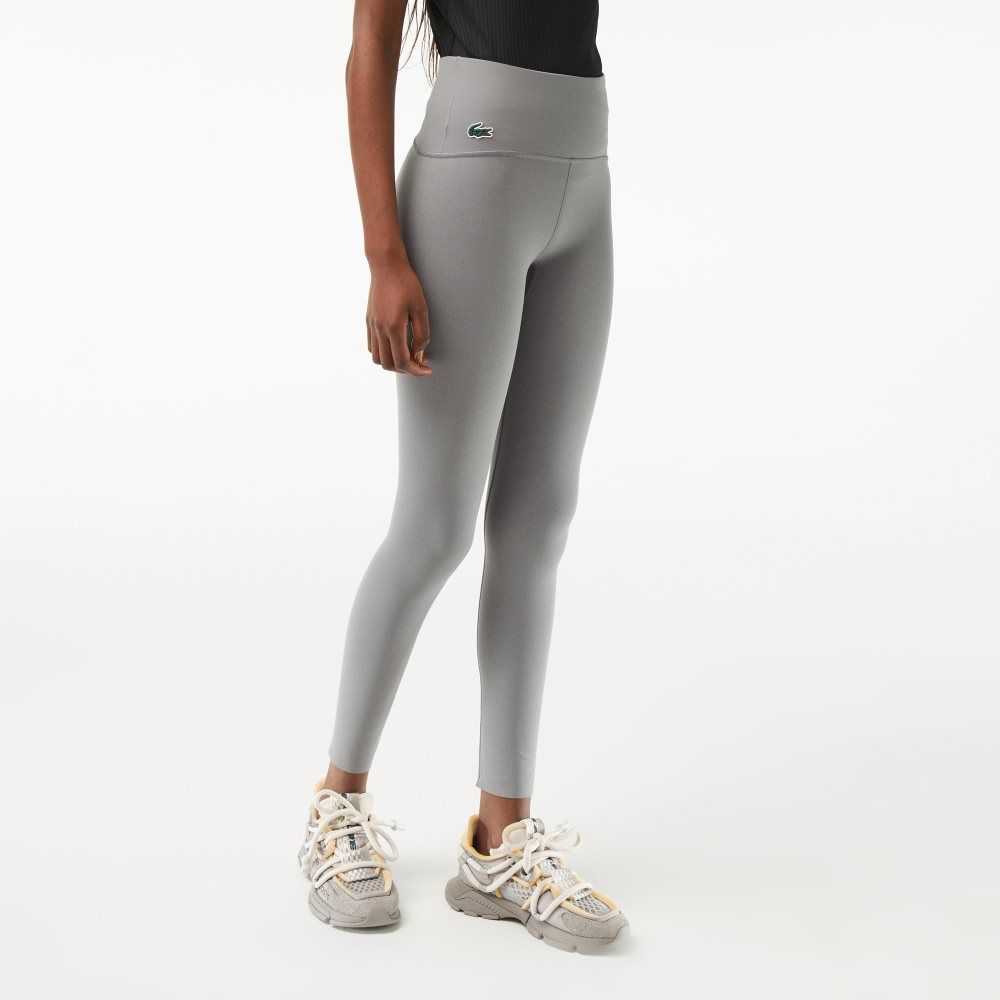 Lacoste SPORT Recycled Polyester Sculpting Leggings Gris | 9401-OHKWC