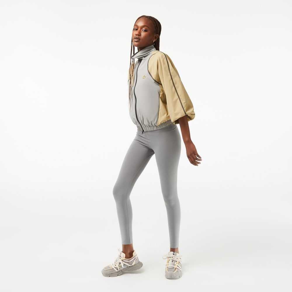 Lacoste SPORT Recycled Polyester Sculpting Leggings Gris | 9401-OHKWC