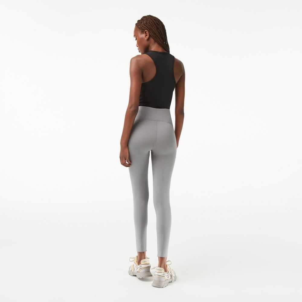 Lacoste SPORT Recycled Polyester Sculpting Leggings Gris | 9401-OHKWC