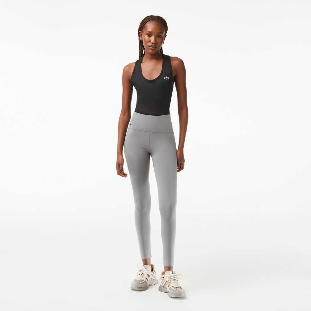 Lacoste SPORT Recycled Polyester Sculpting Leggings Gris | 9401-OHKWC