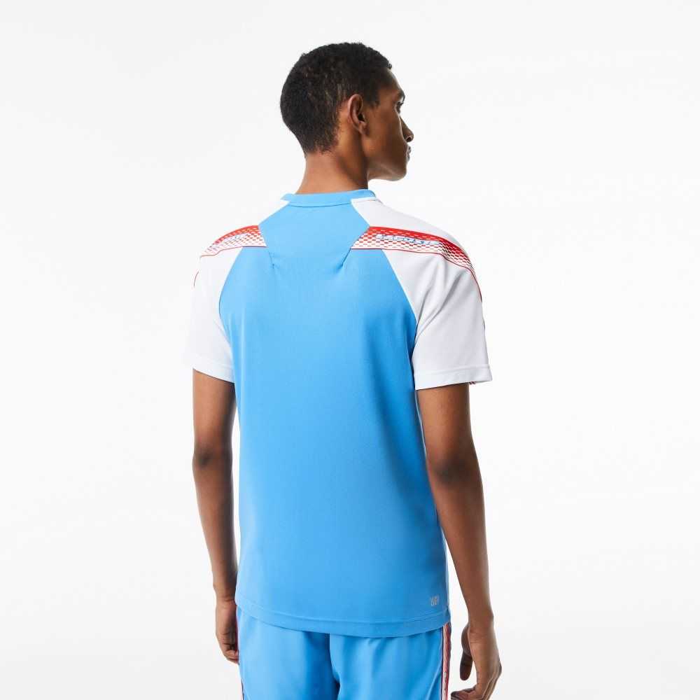 Lacoste SPORT Regular Fit Logo Stripe Azules Blancas | 5813-JWPLK