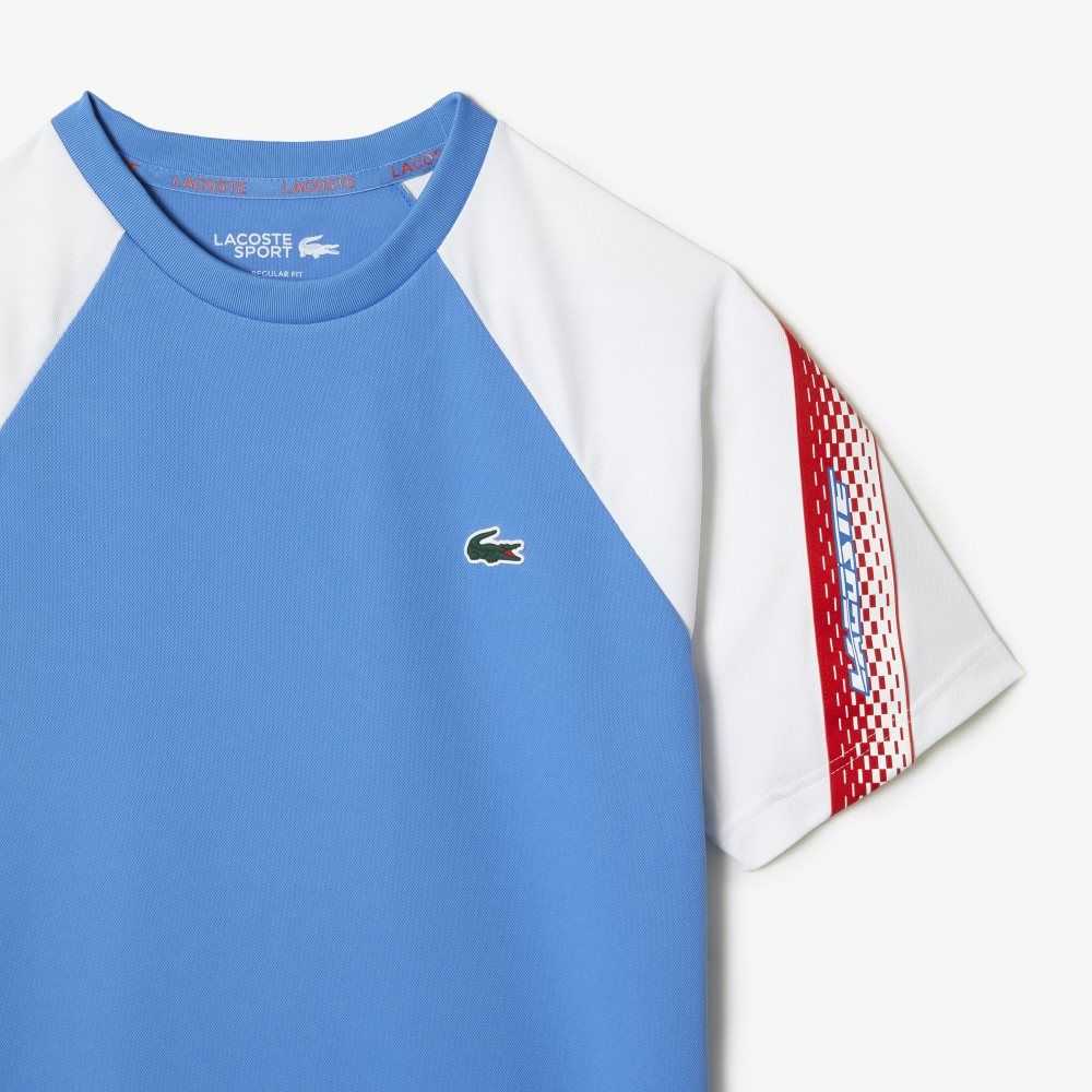 Lacoste SPORT Regular Fit Logo Stripe Azules Blancas | 5813-JWPLK