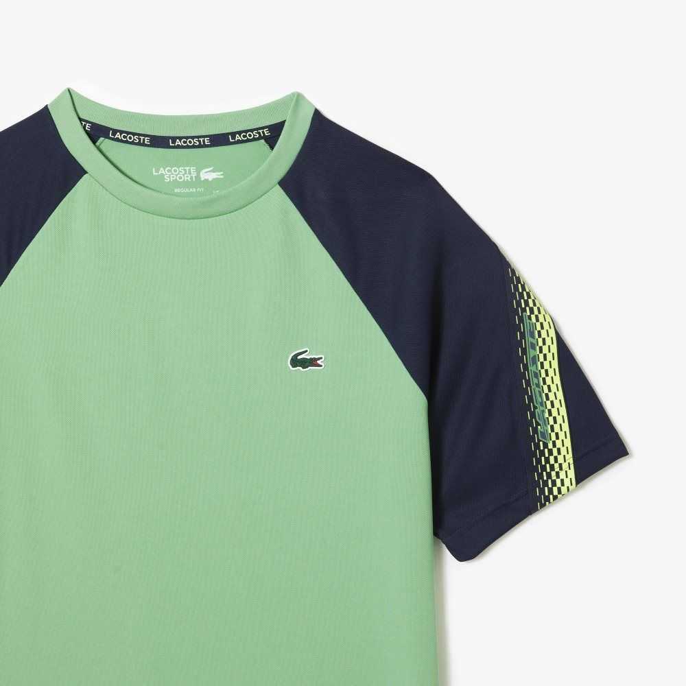 Lacoste SPORT Regular Fit Logo Stripe Verde Azul Marino Azules | 9231-SPHJB