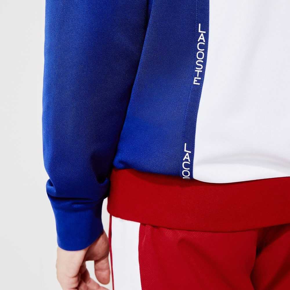 Lacoste SPORT Resistant Colorblock Pique Blancas Azules Rojas Blancas Azules | 2843-FALYM