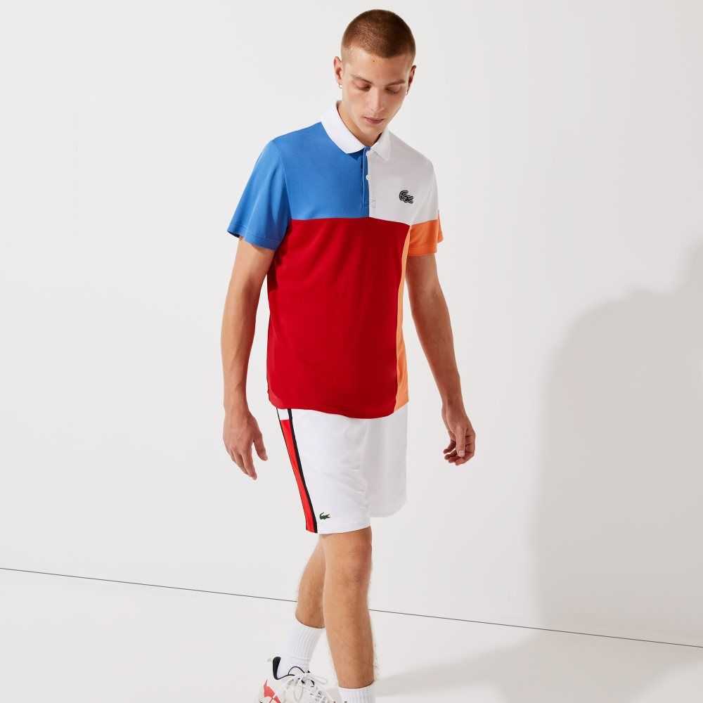 Lacoste SPORT Respirable Colorblock Pique Blancas Azules Rojas Naranjas Negras | 4632-AKYUL