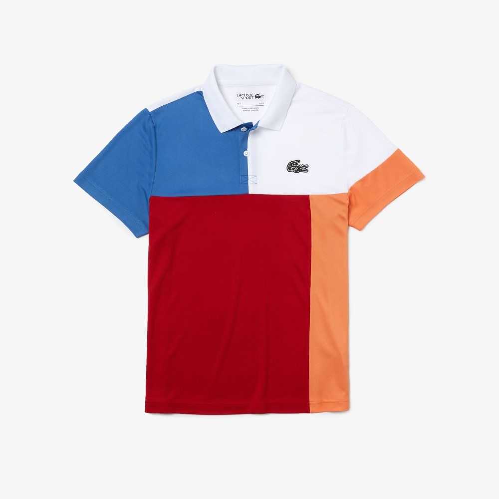 Lacoste SPORT Respirable Colorblock Pique Blancas Azules Rojas Naranjas Negras | 4632-AKYUL