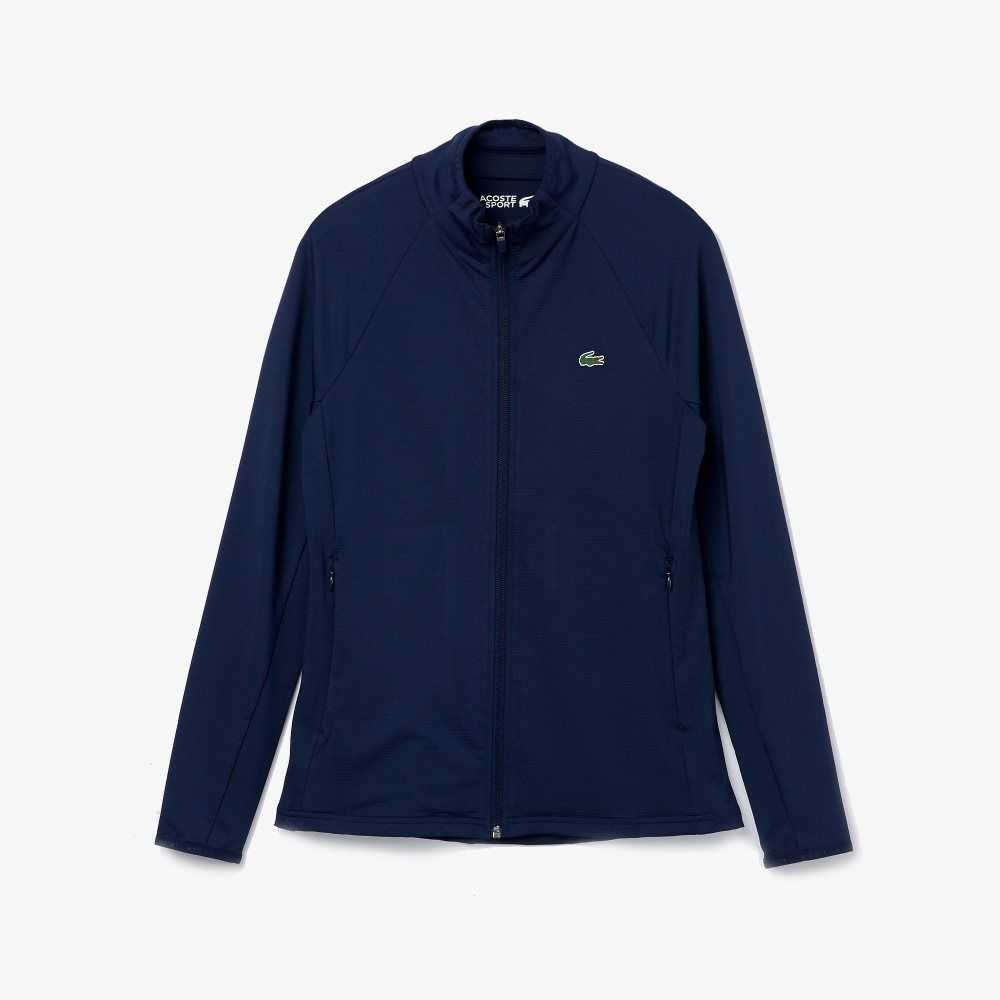 Lacoste SPORT Respirable Ergonomic Zip Golf Jacket Azul Marino Azules | 4370-DCQXR