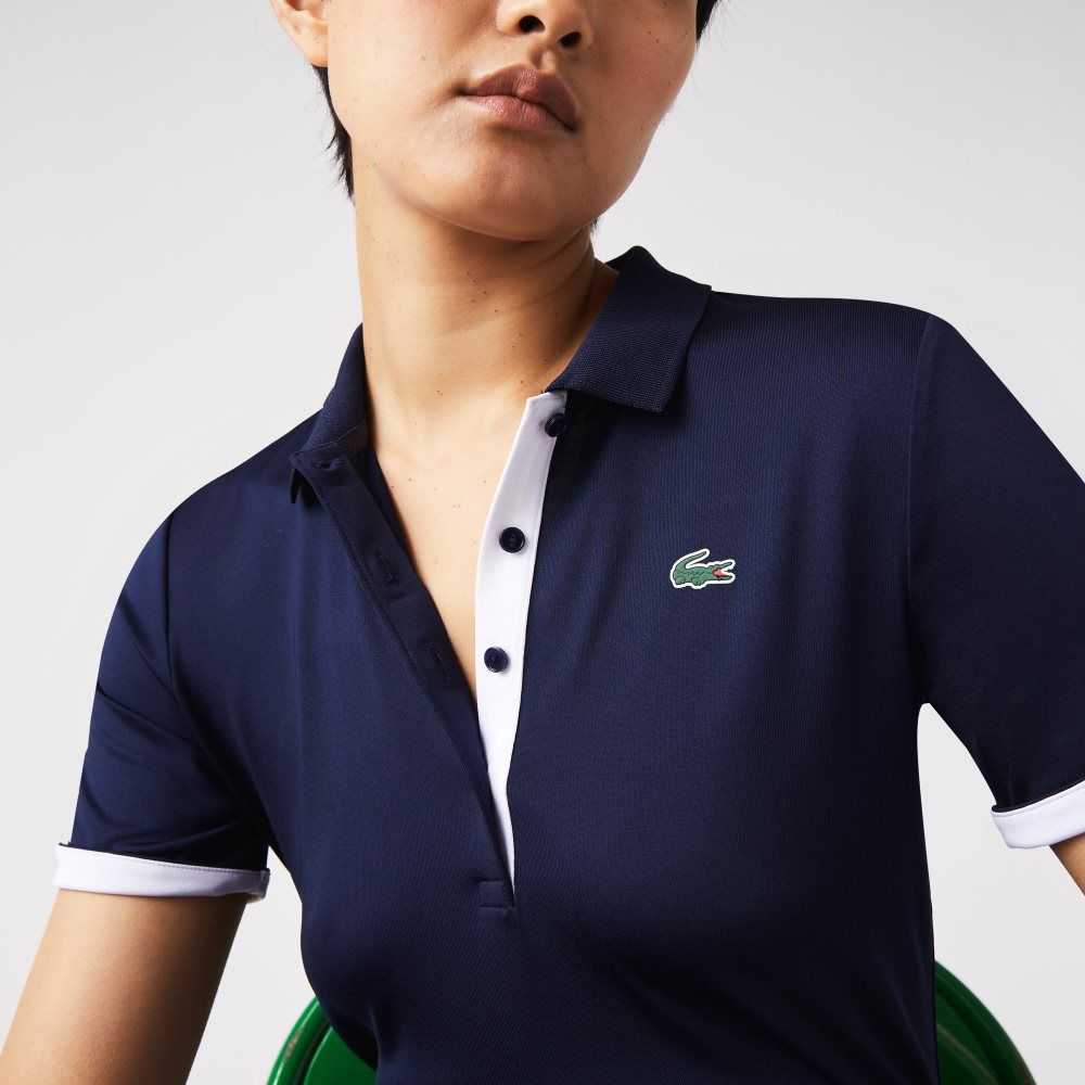 Lacoste SPORT Respirable Stretch Golf Azul Marino Azules Blancas | 0953-FZSCP