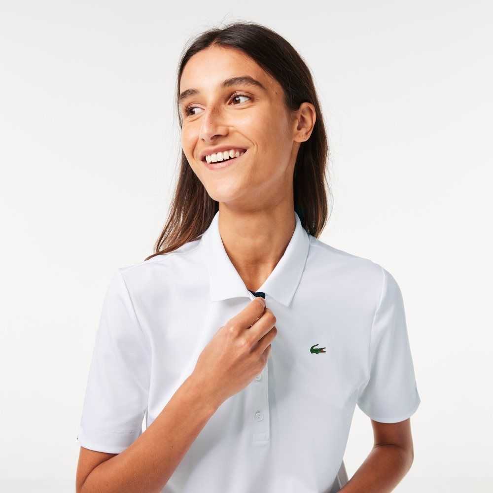 Lacoste SPORT Respirable Stretch Golf Blancas Azul Marino Azules | 7682-FABHG