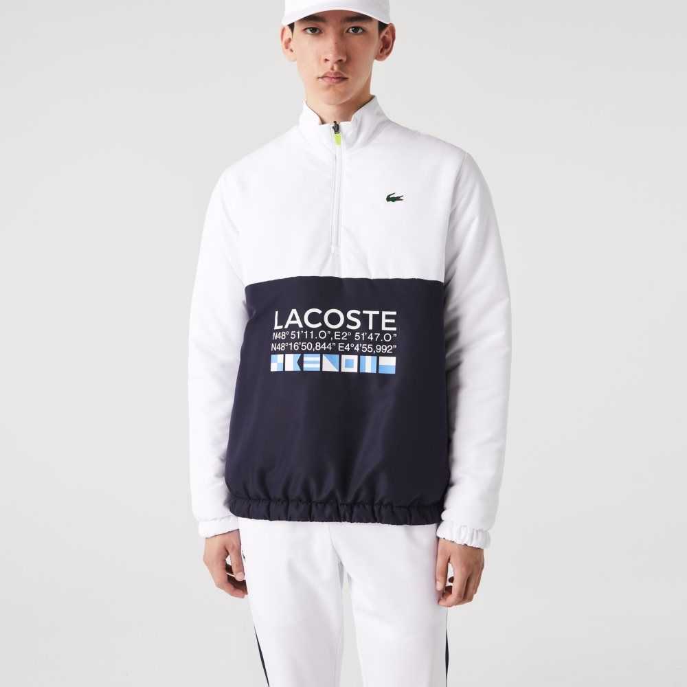 Lacoste SPORT Reversible Agua-Repellent Tenis Blancas Azul Marino Azules Blancas Azul Marino Azules | 6172-SKAHF