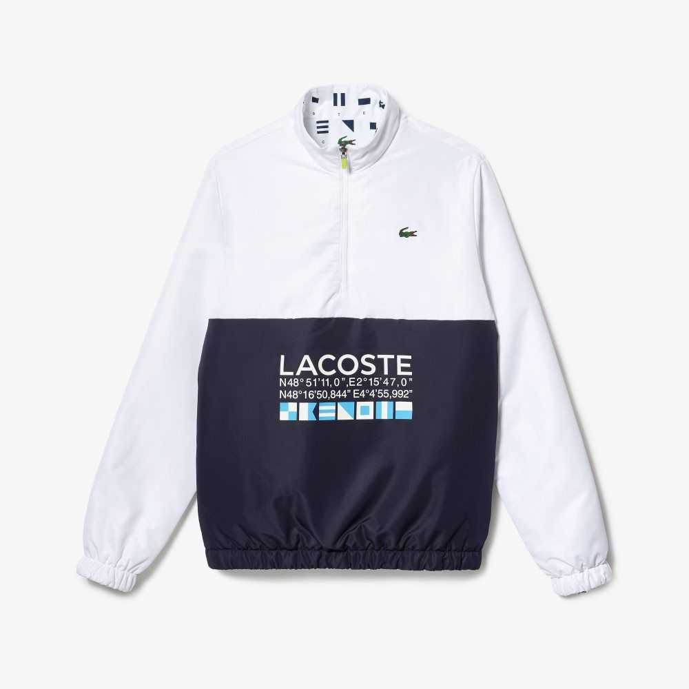 Lacoste SPORT Reversible Agua-Repellent Tenis Blancas Azul Marino Azules Blancas Azul Marino Azules | 6172-SKAHF