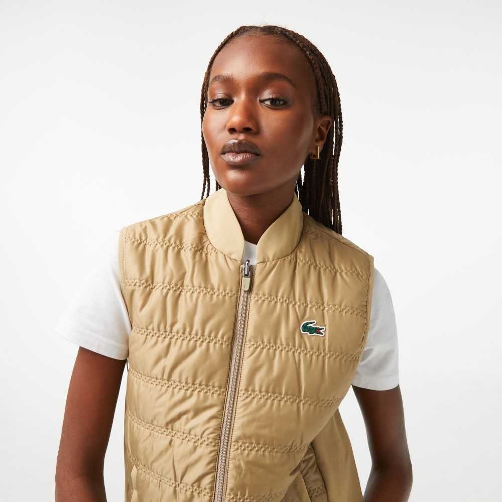 Lacoste SPORT Reversible Golf Vest Beige Blancas | 2641-JFTYR