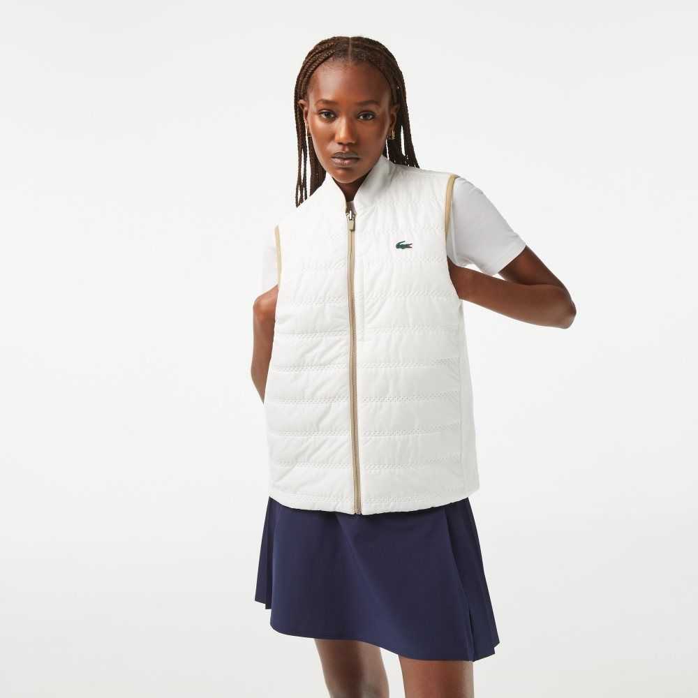 Lacoste SPORT Reversible Golf Vest Beige Blancas | 2641-JFTYR