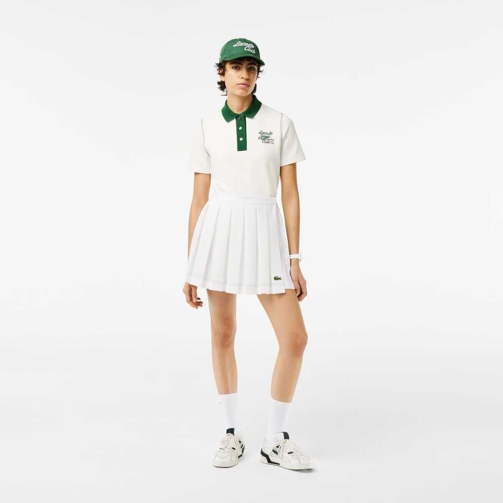 Lacoste SPORT Roland Garros Edition Algodon Pique Blancas Verde | 4697-TUKDY