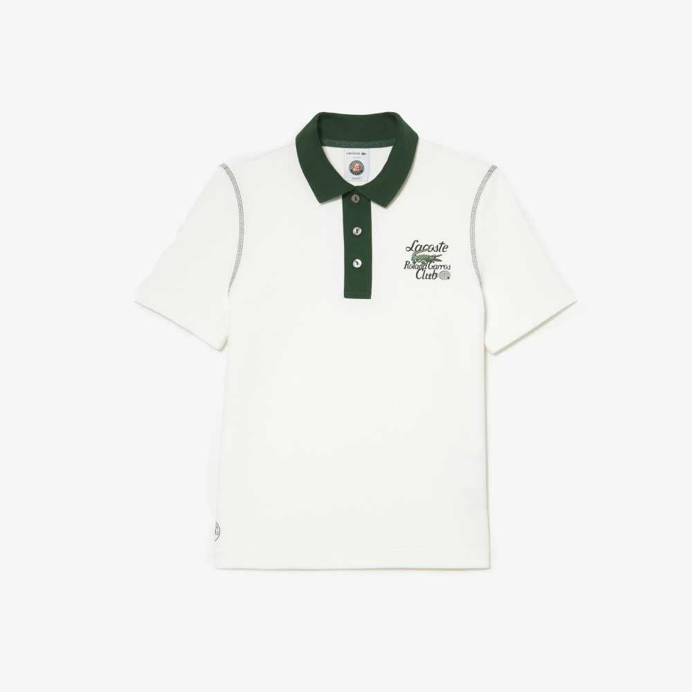 Lacoste SPORT Roland Garros Edition Algodon Pique Blancas Verde | 4697-TUKDY