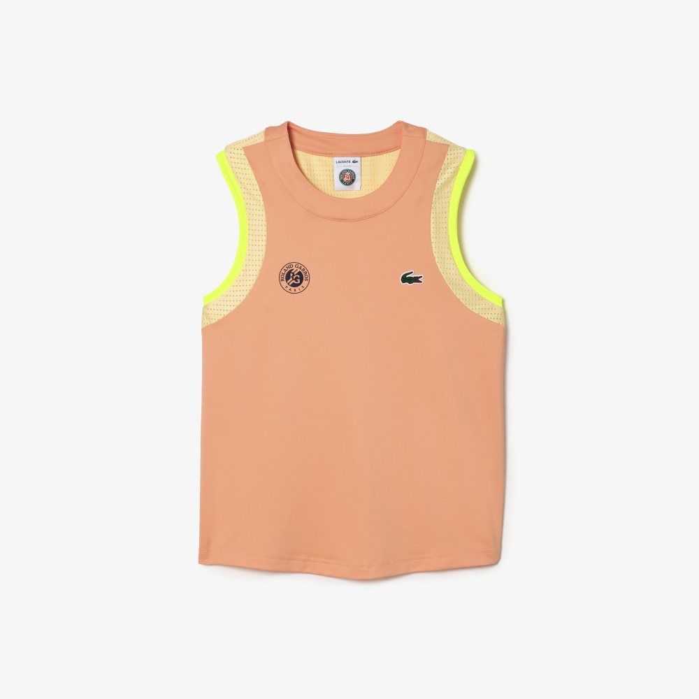 Lacoste SPORT Roland Garros Edition Cross Cut T-Shirt Naranjas Claro Amarillo | 4279-GDJAX