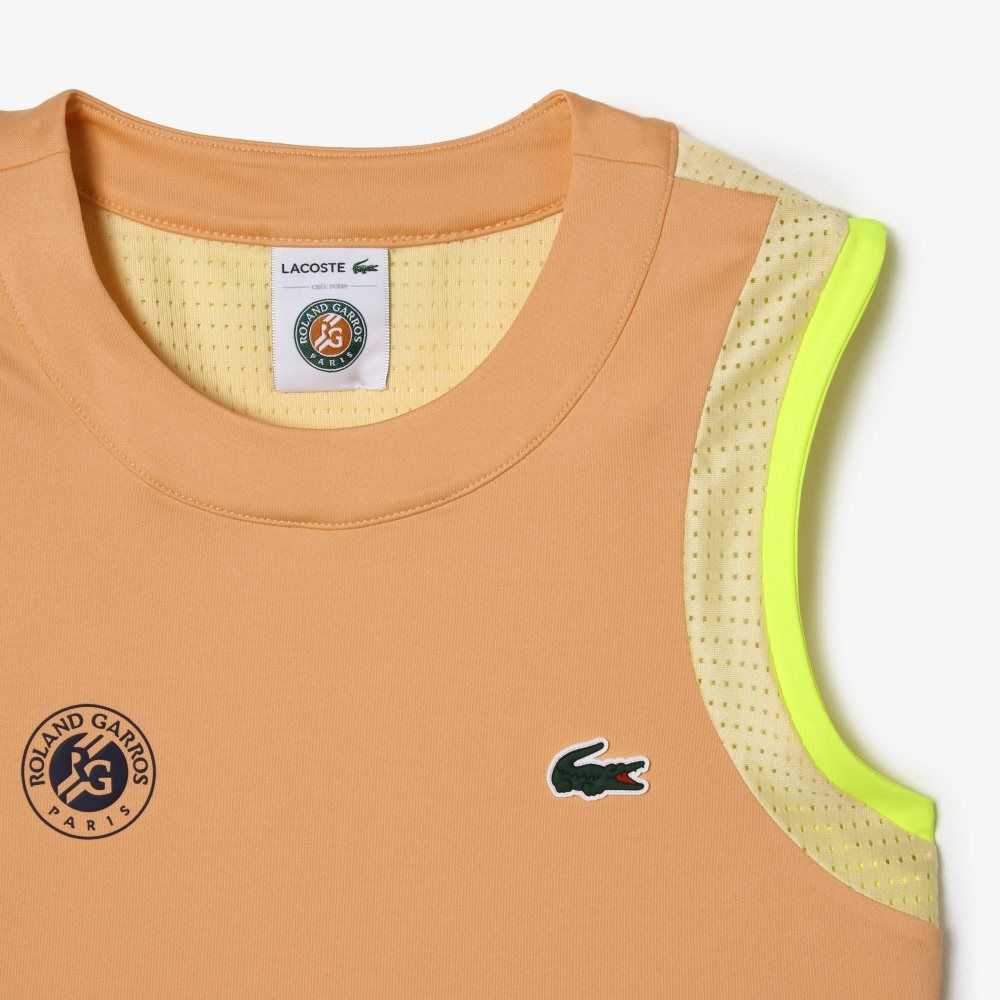 Lacoste SPORT Roland Garros Edition Cross Cut T-Shirt Naranjas Claro Amarillo | 4279-GDJAX