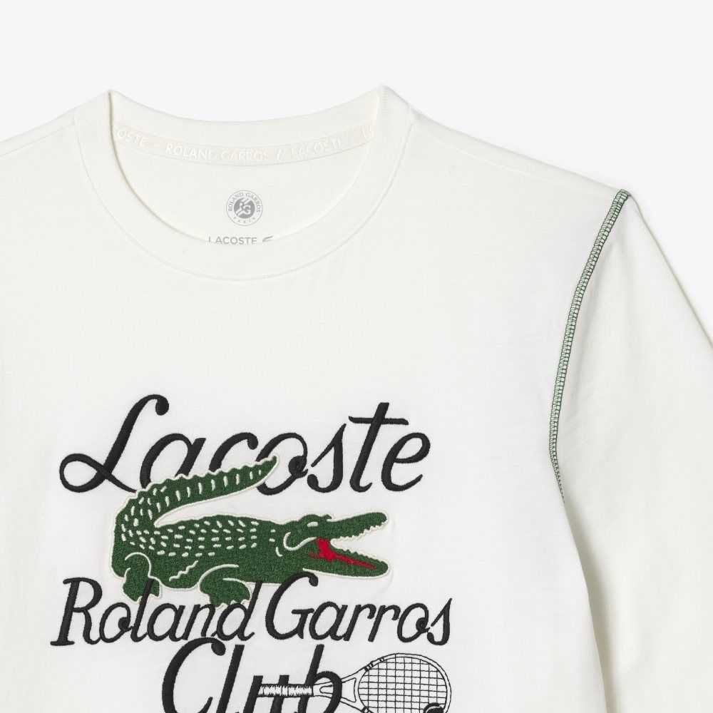 Lacoste SPORT Roland Garros Edition Heavy Jersey T-Shirt Blancas | 1953-IHMJL