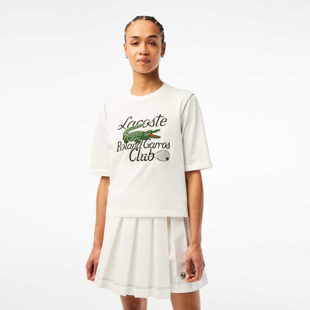 Lacoste SPORT Roland Garros Edition Heavy Jersey T-Shirt Blancas | 1953-IHMJL