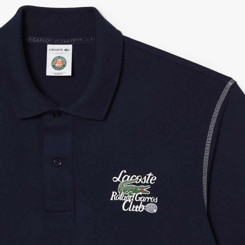 Lacoste SPORT Roland Garros Edition Pique Azul Marino Azules | 5306-OPHEC