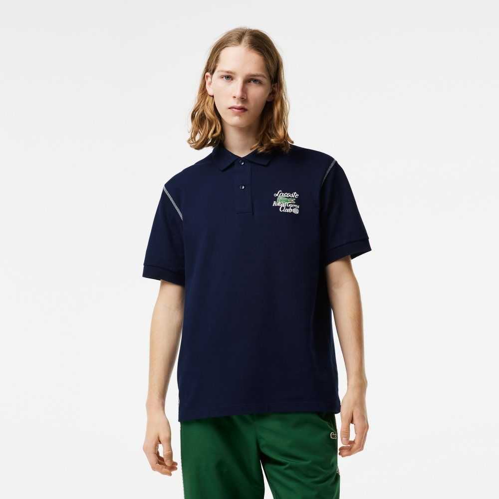 Lacoste SPORT Roland Garros Edition Pique Azul Marino Azules | 5306-OPHEC