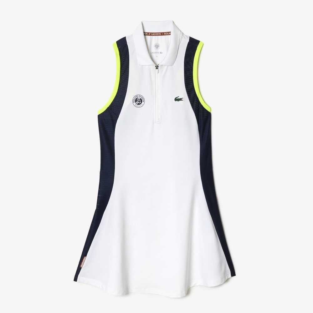 Lacoste SPORT Roland Garros Edition Sin Manga Blancas Azul Marino Azules Naranjas Claro | 9403-XAKZU