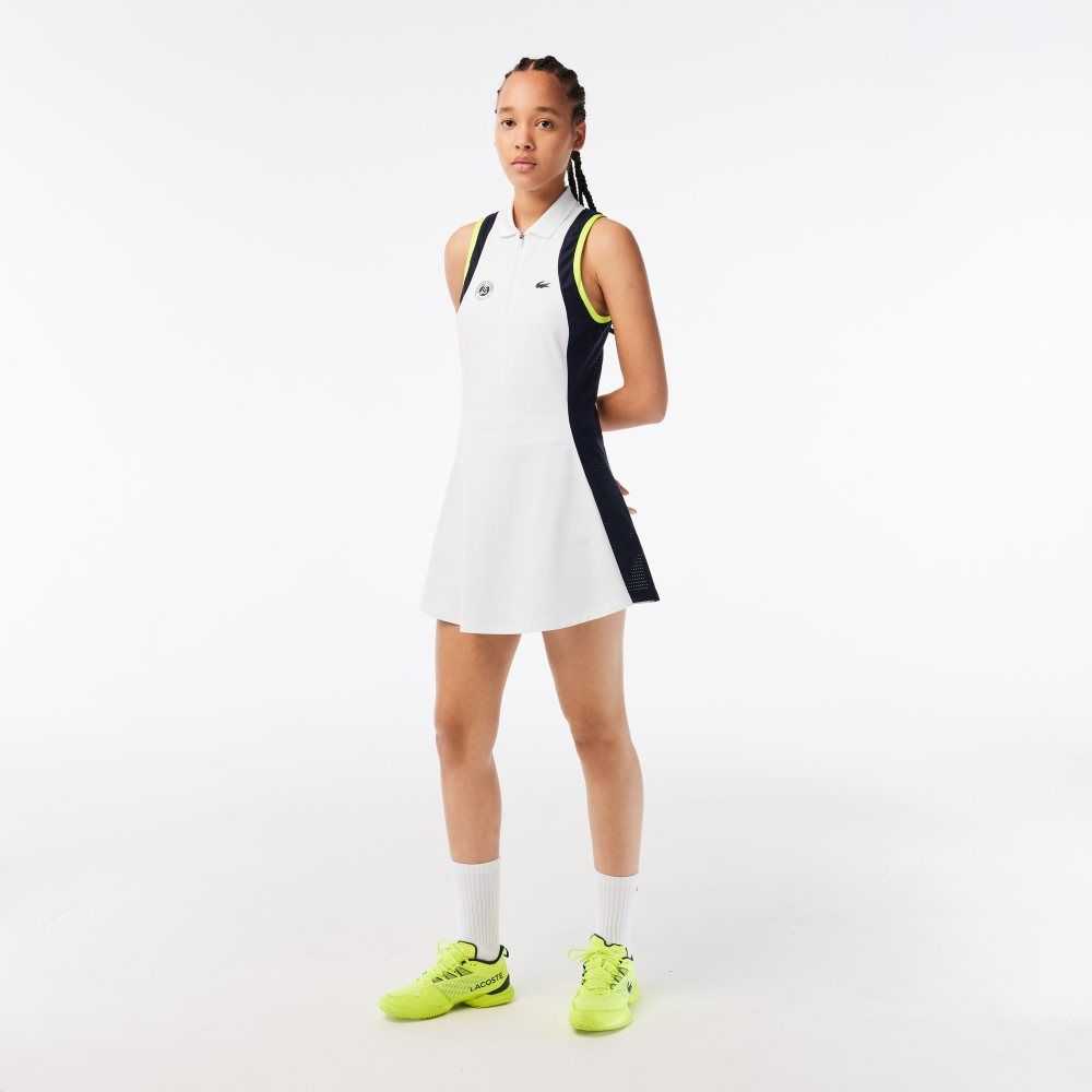 Lacoste SPORT Roland Garros Edition Sin Manga Blancas Azul Marino Azules Naranjas Claro | 9403-XAKZU